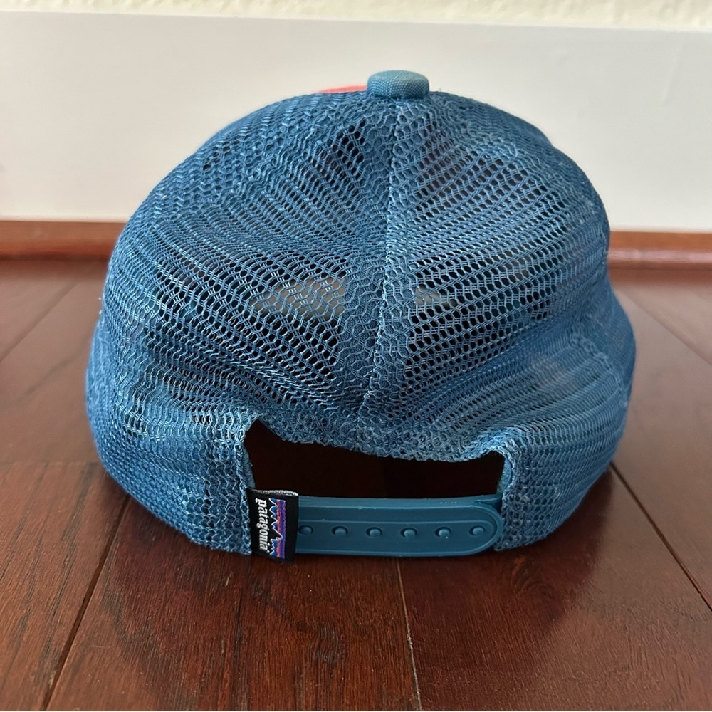 Patagonia Men All Size P-6 Logo Lowpro Trucker Snapback Hat Orange blue - Picture 3 of 6